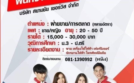 บริษัทสยามชัย แม่สอด รับสมัครงานด่วน เงินเดือนสตาร์ท 13,000 บาท