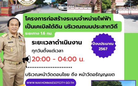 เทศบาลนครแม่สอดต้องขออภัยในความไม่สะดวกต่อผู้ที่สัญจรไปมา