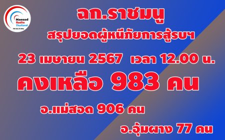 ฉก.ราชมนู สรุปยอดผู้หนีภัยการสู้รบล่าสุด