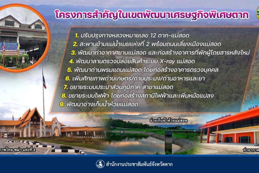 โครงการสำคัญในเขตพัฒนาเศรษฐกิจพิเศษตาก (ดำเนินการเสร็จแล้ว)