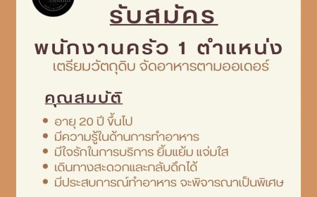 รับสมัครพนักงานครัว ร้าน Slow’s Bar 1 ตำแหน่ง