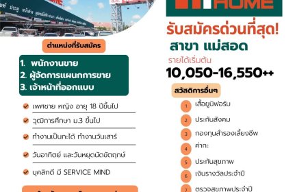 เมกาโฮม สาขาแม่สอด รับสมัครด่วน 3 ตำแหน่ง