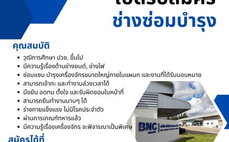 บริษัท บีเอ็นซี แม่สอด รับสมัครพนักงาน 2 ตำแหน่ง
