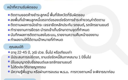 รับสมัครฝ่ายติดตามหนี้ บริษัทศรีสวัสดิ์