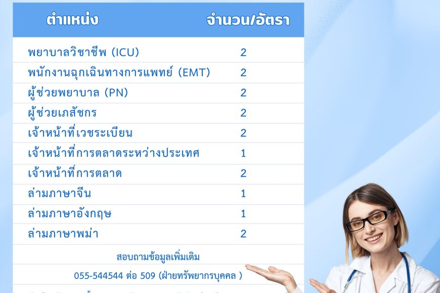 โรงพยาบาลแม่สอด ราม ประกาศรับสมัครงาน