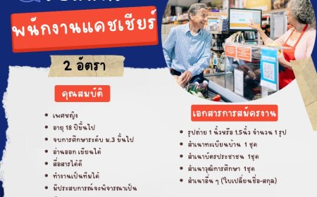 บริษัทมุกดามาร์เก็ตเปิดรับสมัครพนักงานแคชเชียร์ 2 อัตรา