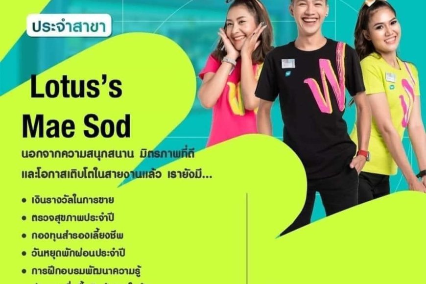 วัตสันโลตัสแม่สอด รับสมัครพนักงาน 1 อัตรา