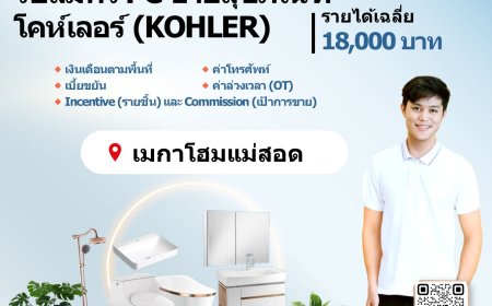 รับสมัคร PC ขายสุขภัณฑ์โคห์เลอร์ ประจำ เมกาโฮมแม่สอด