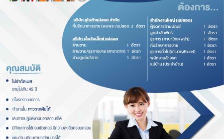 นิสสันแม่สอด รับสมัครงานด่วน หลายอัตรา