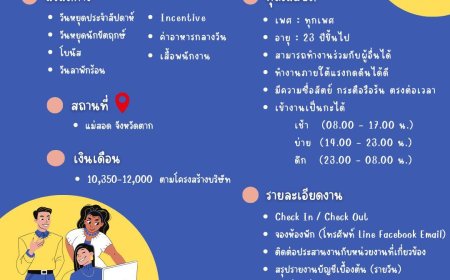 โรงแรมวันบัดเจท โฮเทล แม่สอด ประกาศรับสมัครพนักงาน