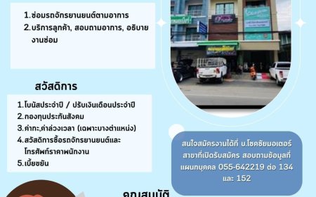 เปิดรับสมัครพนักงาน โชคชัยมอเตอร์ สาขาเวสป้าแม่สอด