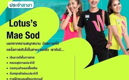 ด่วน!!! วัตสันโลตัสแม่สอด รับสมัครพนักงาน 1 อัตรา