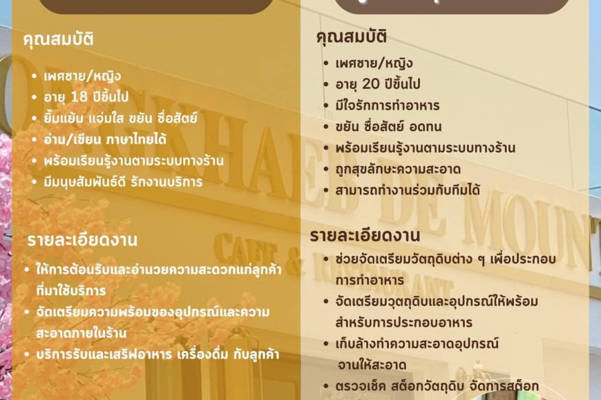 ช่องแคบ เดอ เมาท์เท่น รีสอร์ท รับสมัครพนักงาน ด่วน !!