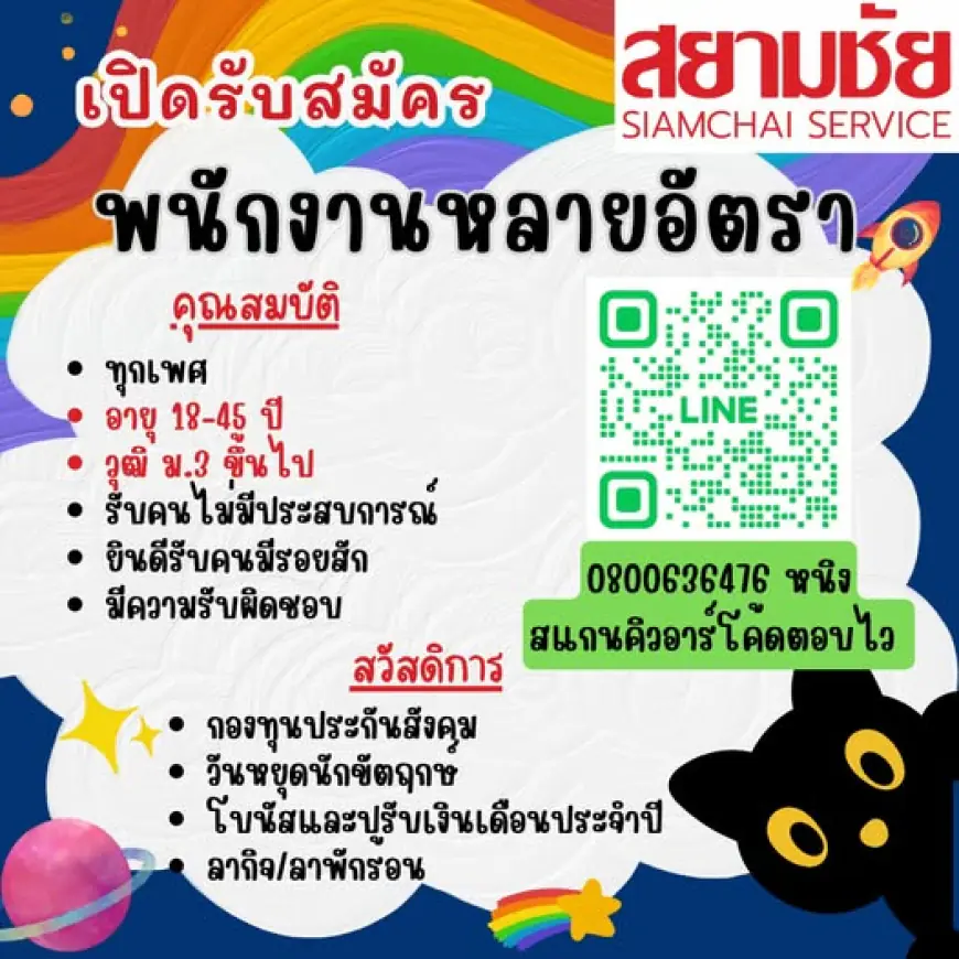 สมัครงานพนักงานขายเครื่องใช้ไฟฟ้าและเฟอร์นิเจอร์ บริษัทสยามชัย เซอร์วิส จำกัด หลายอัตรา