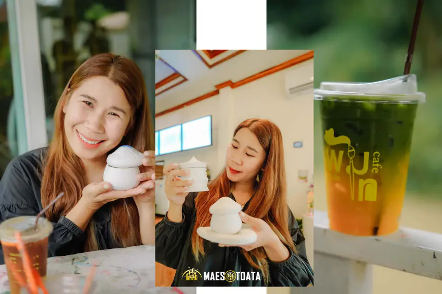 ลูกค้านั่งจิบกาแฟสบาย ๆ ในคาเฟ่ถ่ายรูปสวยย่านแม่สอด